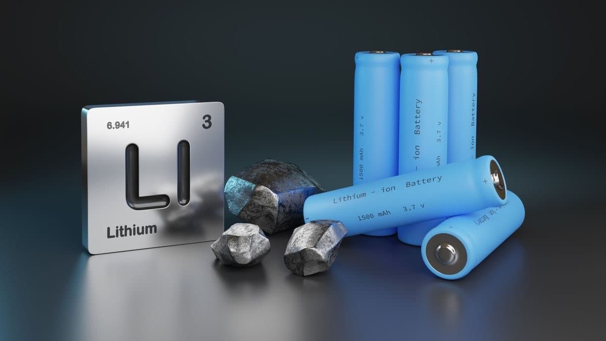 Lithium element tile beside LFP cylindrical battery cells