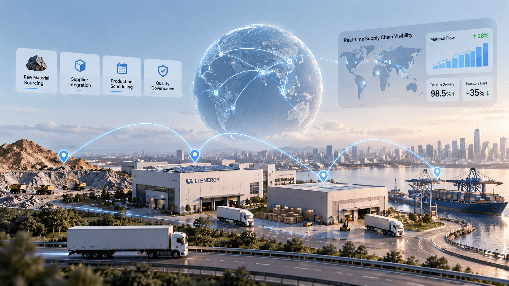 Integrated supply chain and scalable energy storage logistics
